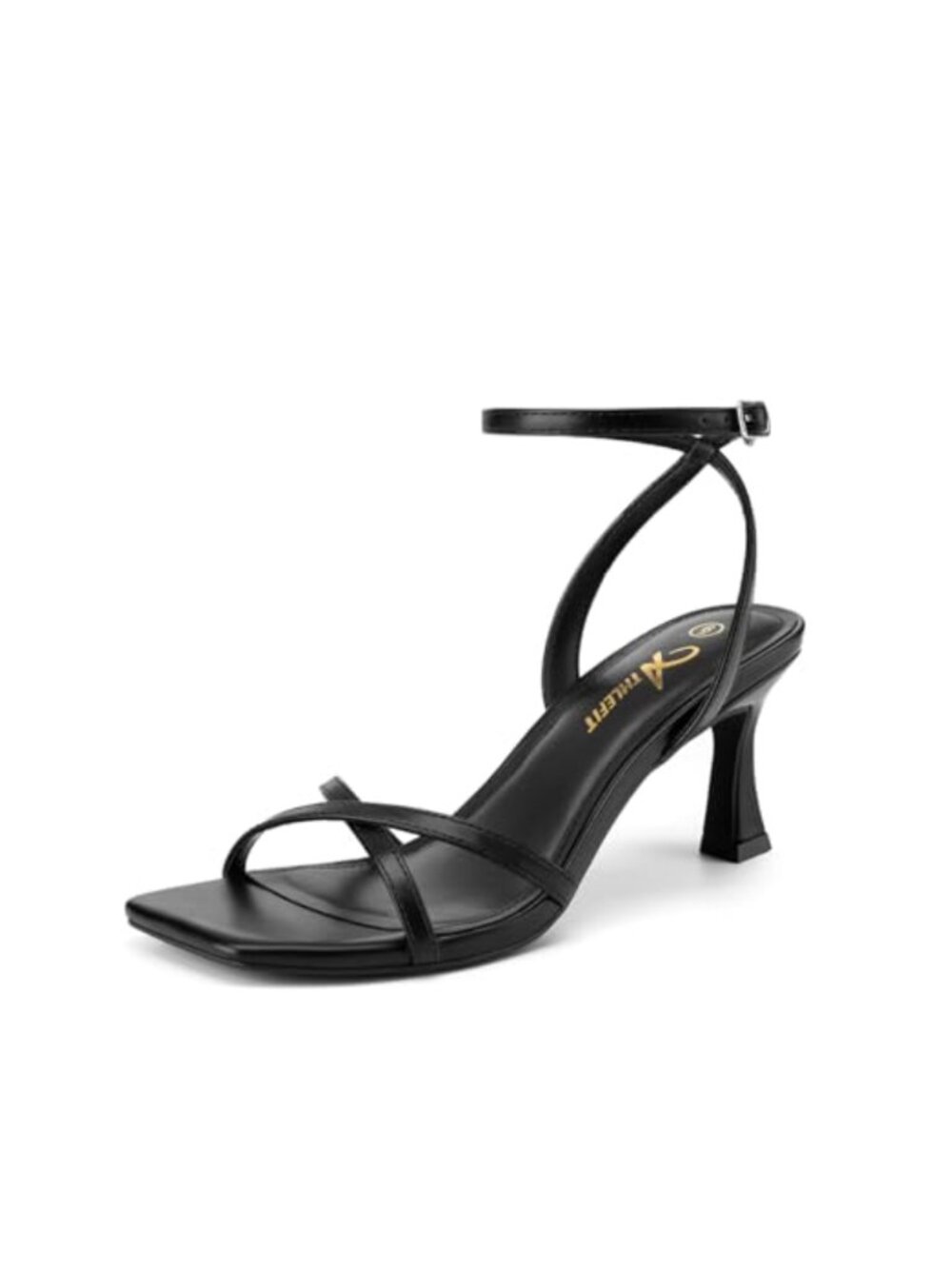 Kitten Heel Square Open Toe Strappy Heels for Prom